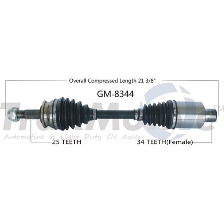 Surtrack Axle Cv Axle Shaft, Gm-8344 GM-8344